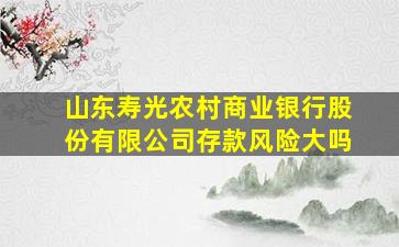 山东寿光农村商业银行股份有限公司存款风险大吗