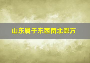 山东属于东西南北哪方