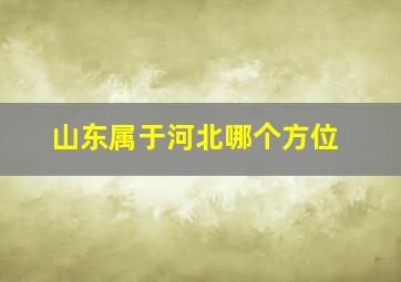 山东属于河北哪个方位