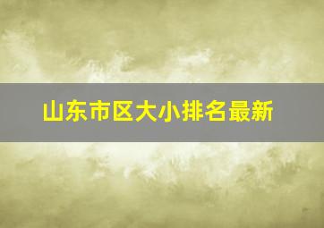 山东市区大小排名最新