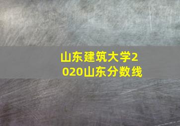 山东建筑大学2020山东分数线