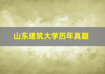 山东建筑大学历年真题