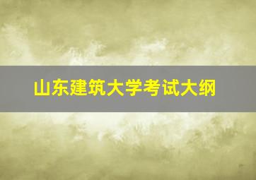 山东建筑大学考试大纲