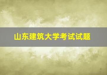 山东建筑大学考试试题