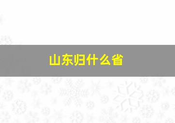 山东归什么省