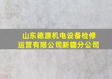 山东德源机电设备检修运营有限公司新疆分公司