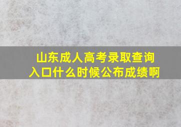 山东成人高考录取查询入口什么时候公布成绩啊