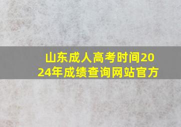 山东成人高考时间2024年成绩查询网站官方