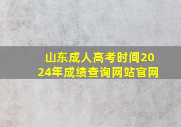 山东成人高考时间2024年成绩查询网站官网