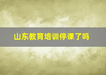 山东教育培训停课了吗