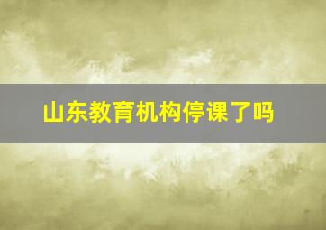 山东教育机构停课了吗