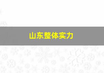 山东整体实力