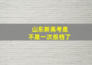 山东新高考是不是一次投档了