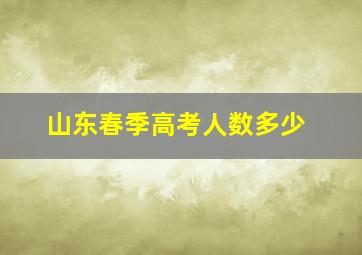 山东春季高考人数多少