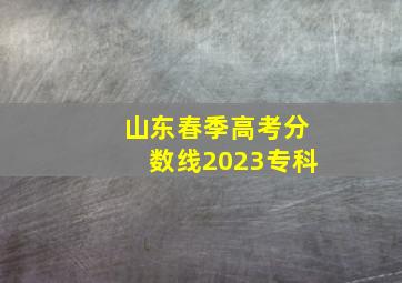 山东春季高考分数线2023专科