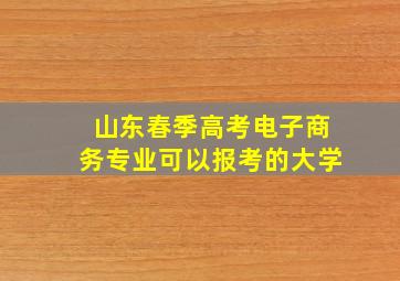 山东春季高考电子商务专业可以报考的大学