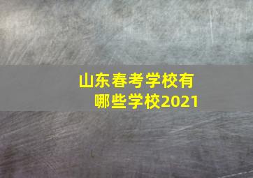 山东春考学校有哪些学校2021