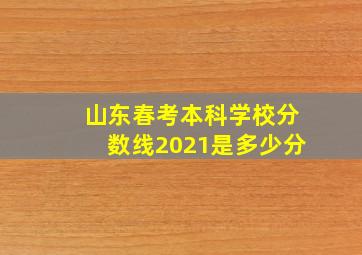 山东春考本科学校分数线2021是多少分