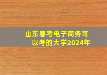 山东春考电子商务可以考的大学2024年