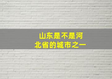 山东是不是河北省的城市之一