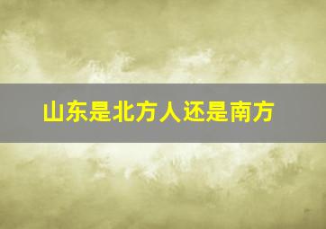 山东是北方人还是南方