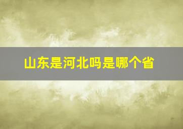 山东是河北吗是哪个省