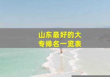 山东最好的大专排名一览表