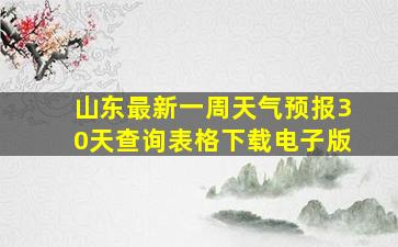 山东最新一周天气预报30天查询表格下载电子版