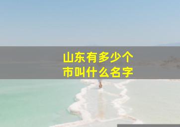 山东有多少个市叫什么名字