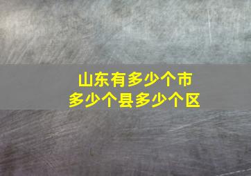 山东有多少个市多少个县多少个区