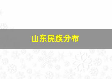 山东民族分布