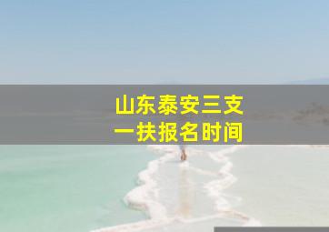 山东泰安三支一扶报名时间