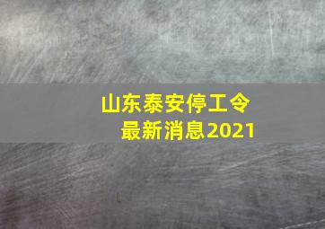 山东泰安停工令最新消息2021