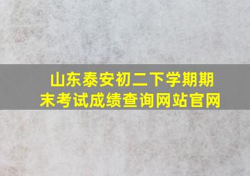 山东泰安初二下学期期末考试成绩查询网站官网