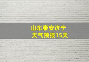 山东泰安济宁天气预报15天