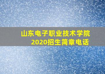 山东电子职业技术学院2020招生简章电话