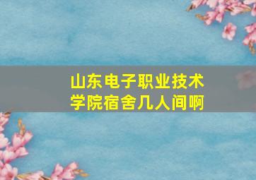 山东电子职业技术学院宿舍几人间啊