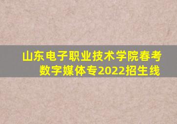 山东电子职业技术学院春考数字媒体专2022招生线