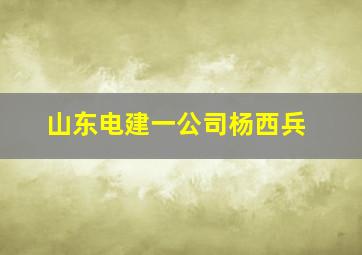 山东电建一公司杨西兵