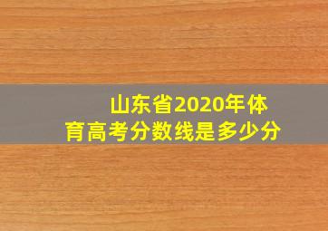 山东省2020年体育高考分数线是多少分