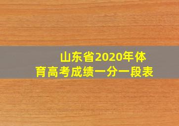 山东省2020年体育高考成绩一分一段表