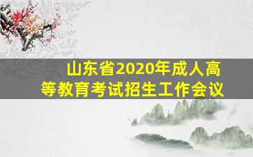 山东省2020年成人高等教育考试招生工作会议