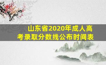 山东省2020年成人高考录取分数线公布时间表