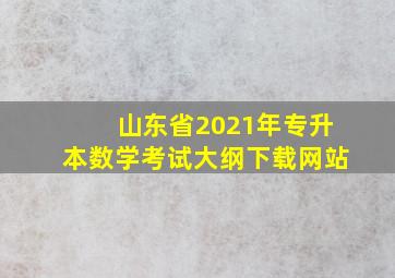 山东省2021年专升本数学考试大纲下载网站