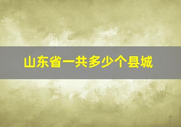 山东省一共多少个县城