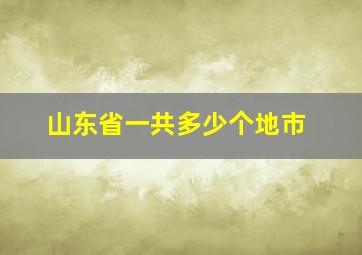 山东省一共多少个地市