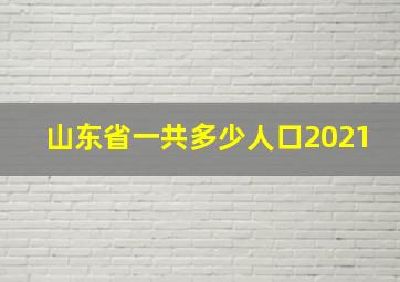 山东省一共多少人口2021