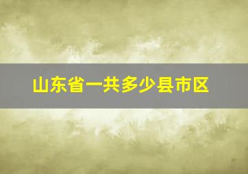 山东省一共多少县市区