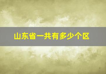 山东省一共有多少个区