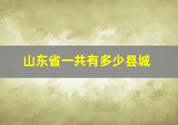 山东省一共有多少县城